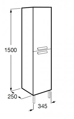 DEBBA Kolumna wysoka obustronna 150 cm z 4 półkami biały połysk Roca A856844806