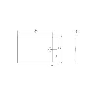 Granada brodzik prostokątny 120X90X4 flat Roca A276340000