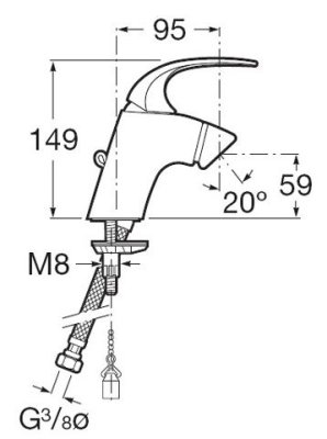 M2-N Bateria bidetowa sztorcowa Roca A5A6168C00