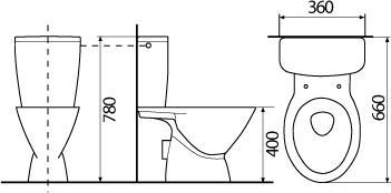 Miska WC VIVA Kompakt T/P biała A342671000