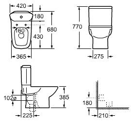 Miska WC VERONICA kompakt T/P biała Roca A342376001