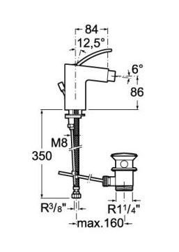 MOAI Bateria bidetowa sztorcowa z automatycznym korkiem Roca A5A6046C00