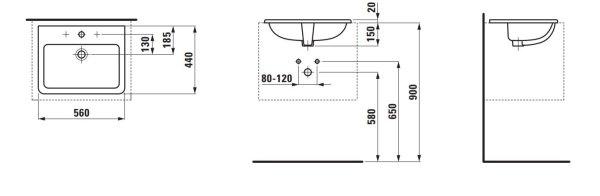 LAUFEN PRO S Umywalka blatowa 56x44 Roca H8189630001041