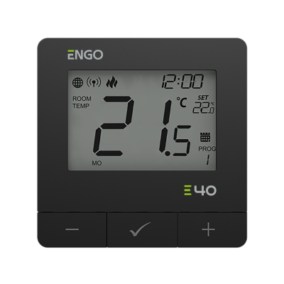 E40-230B - Programowany, Internetowy natynkowy regulator temperatury ZigBee/868MHz, 230V, czarny ENGO Controls 932312904