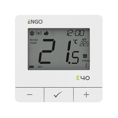 E40-BATW - Programowany, Internetowy, natynkowy regulator temperatury ZigBee/868MHz, bateryjny, biały ENGO Controls 932312601