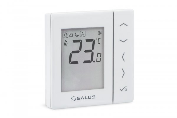 Regulator temperatury przewodowy cyfrowy dobowy podtynkowy biały Salus VS35W
