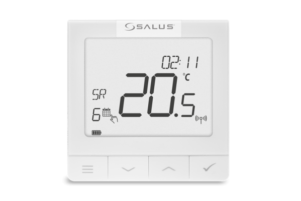 Bezprzewodowy, natynkowy regulator tygodniowy z wbudowanym akumulatorem, OpenTherm Salus AFRISO WQ610RF