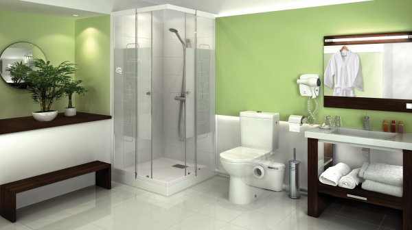 Rozdrabniacz  z łatwym dostępem serwisowym SANIACCESS 3 do WC, umywalki, bidetu, prysznica SFA SANIACCESS3