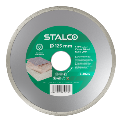 Tarcza diamentowa pełna 125mm glaz. STALCO S-30212