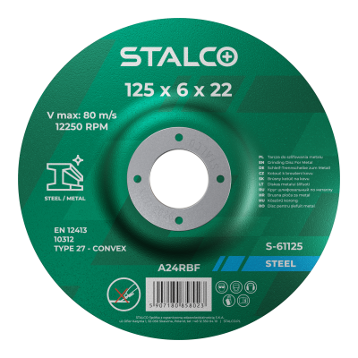 Tarcza do szlifowania metalu 115mmx6,0 STALCO S-61115