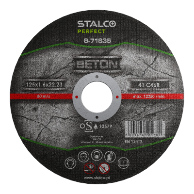 Tarcza do cięcia betonu - płaska 115mmx1,6 STALCO PERFECT S-71631