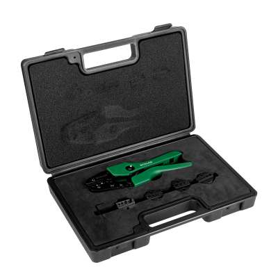 Szczypce do zaciskania końcówek zestaw 6elem. 5kpl szczęk + szczypce 220mm STALCO S011877014