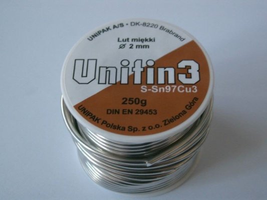Lut miękki UNITIN 3 -2mm rolki 250g Unipak 4514220