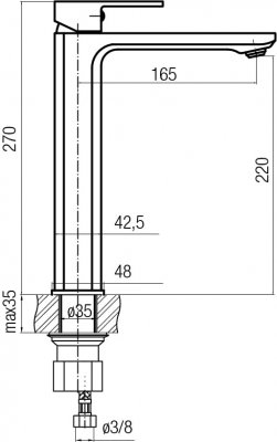 Bateria umywalkowa Loft wysoka black Valvex 2455910