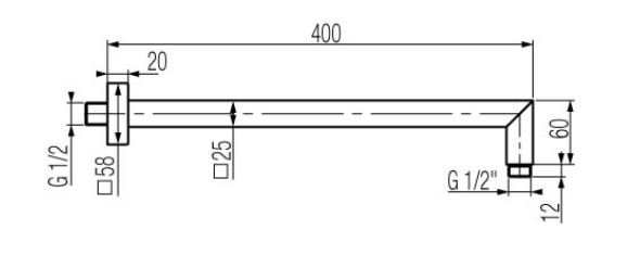 KVADRO ramię natrysku black mat VALVEX 2444610