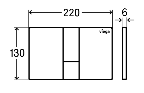 Przycisk uruchamiający do wc prevista visign for style 24 czarny/czarny mat Viega 773311