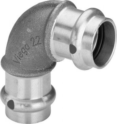 Łuk 90° z SC brąz / błyszczący 22 mm (model 2216) Sanpress Viega 104818