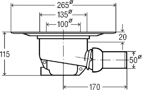 Odpływ łazienkowy z tworzywa sztucznego DN50 mm wzór 4921.3 Advantix Viega 556945