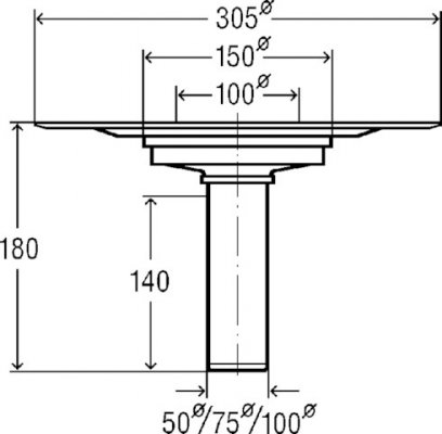Odpływ balkonowy/tarasowy z tworzywa sztucznego 50 mm wzór 4944.21 Viega 295936