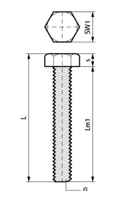 BIS Śruba sześciokątna BUP DIN933 M10x60mm Walraven 61481060