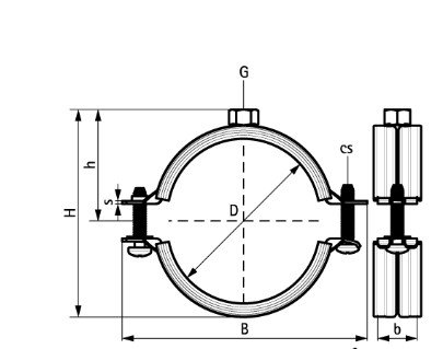 Obejma 2s epdm m8 1 1/2’’ 47-52mm Walraven 33335052