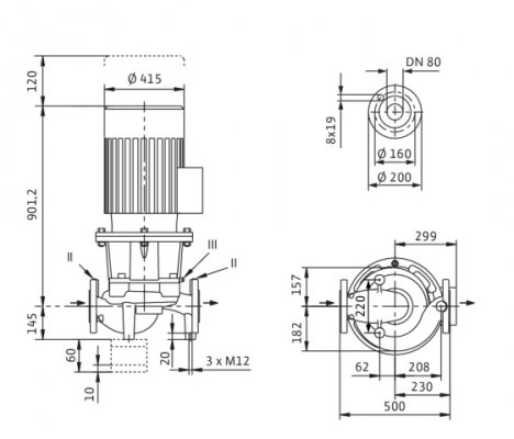 Pojedyncza standardowa pompa dławnicowa IL 80/210-30/2, DN80, 30kW Wilo 2120922