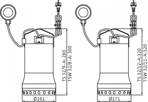 Pompa zatapialna do przetłaczania klarownej lub lekko zabrudzonej wody TSW 32/8-A Wilo 6045167