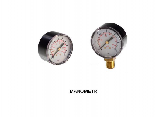 Manometr fi50mm, 1-6bar, gwint 1/4'' tylny Wimest MRMANOMETR01