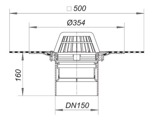 Wpust dachowy 62 Dallbit dn 150 Wirex 622099