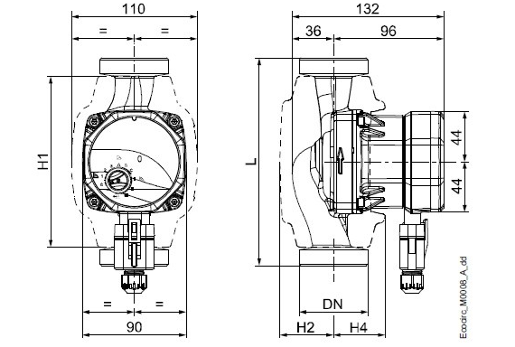 Pompa Lowara ecocirc S+ 25-4/180 Xylo 60B0L1036