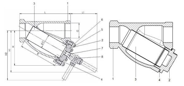 Filtr osadnikowy siatkowy żeliwny figura 823 DN20 z wkładem magnetycznym Zetkama 823A020C27